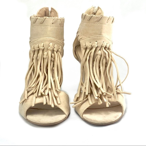 Women’s Tassel Open Toe Gladiator Beige Sandal 8.5 - Picture 5 of 12